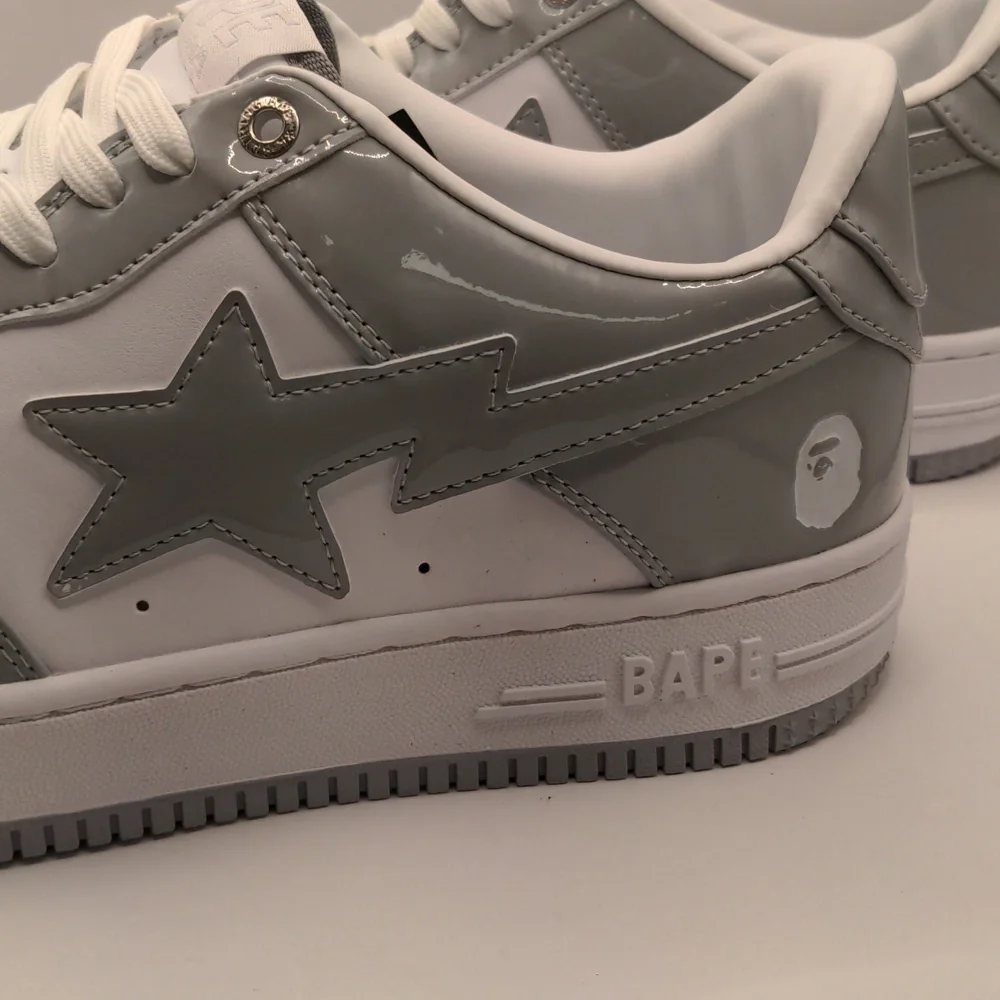 New A Bathing Ape Bapesta Men's Sneakers Light Grey Sz 12 - Picture 8 of 13
